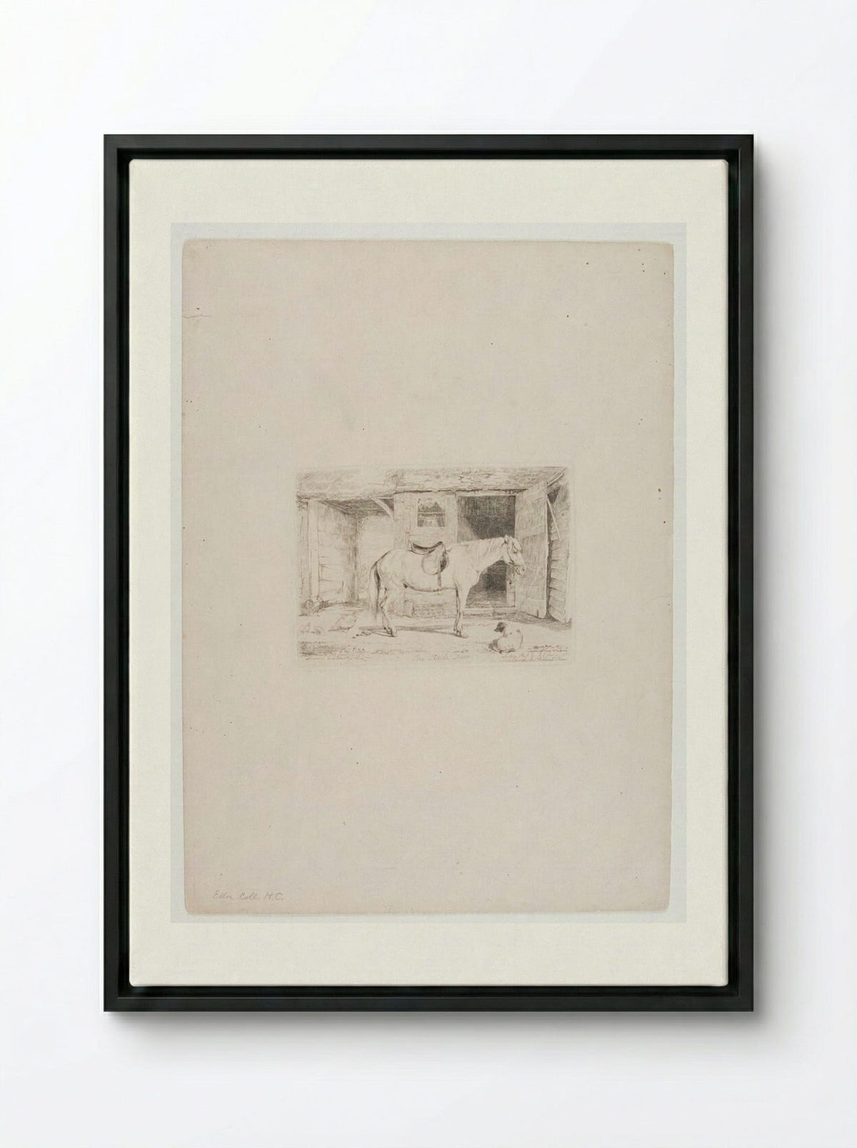 Stable Door - John Frederick Lewis - Framed Canvas Black