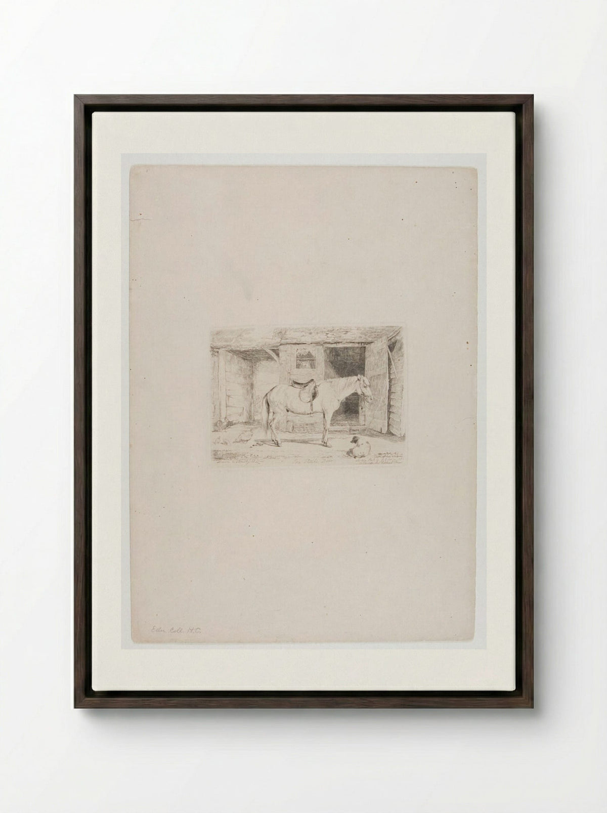 Stable Door - John Frederick Lewis - Framed Canvas Dark Wood