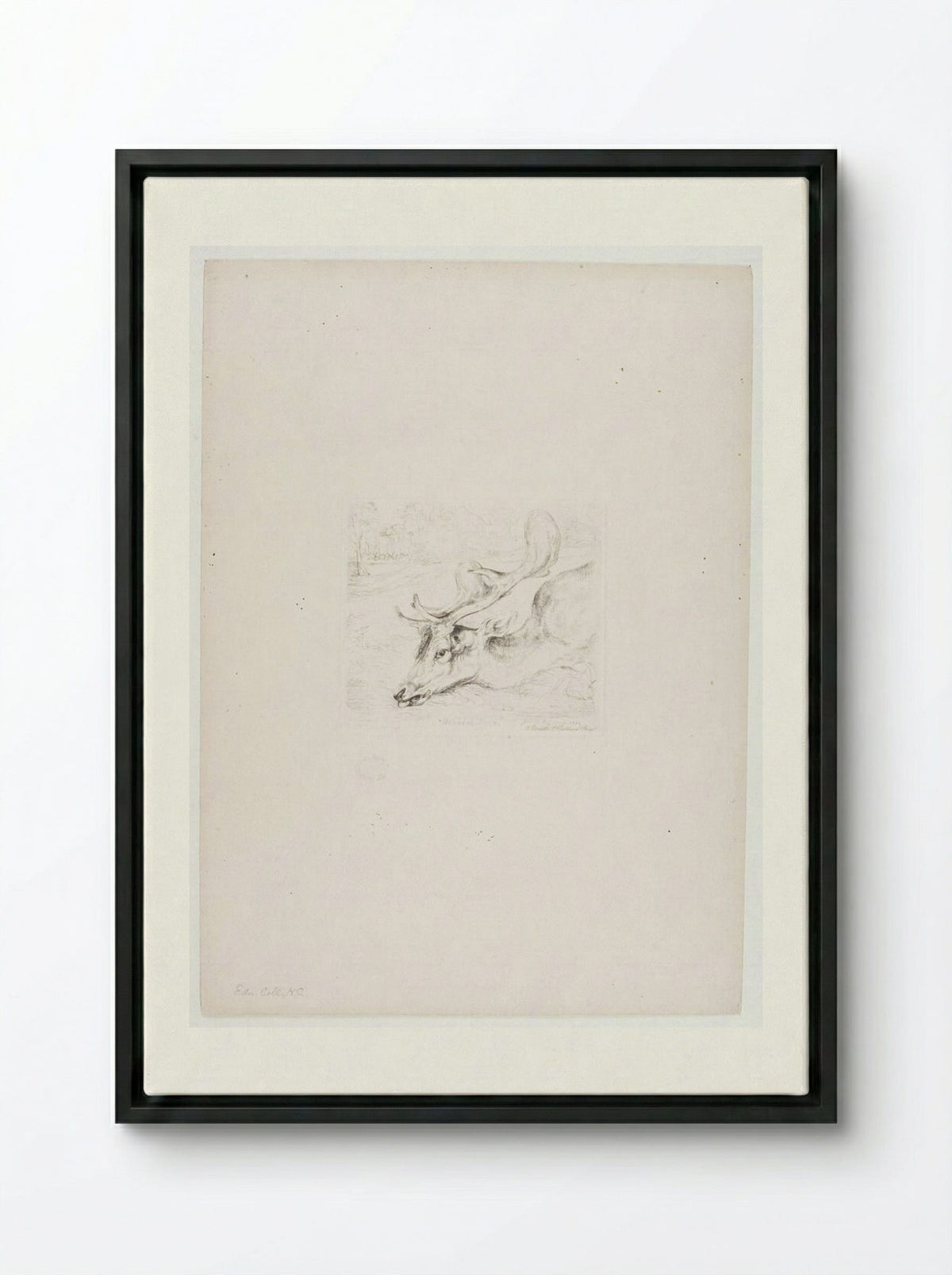 Wounded Deer - John Frederick Lewis - Framed Canvas Black