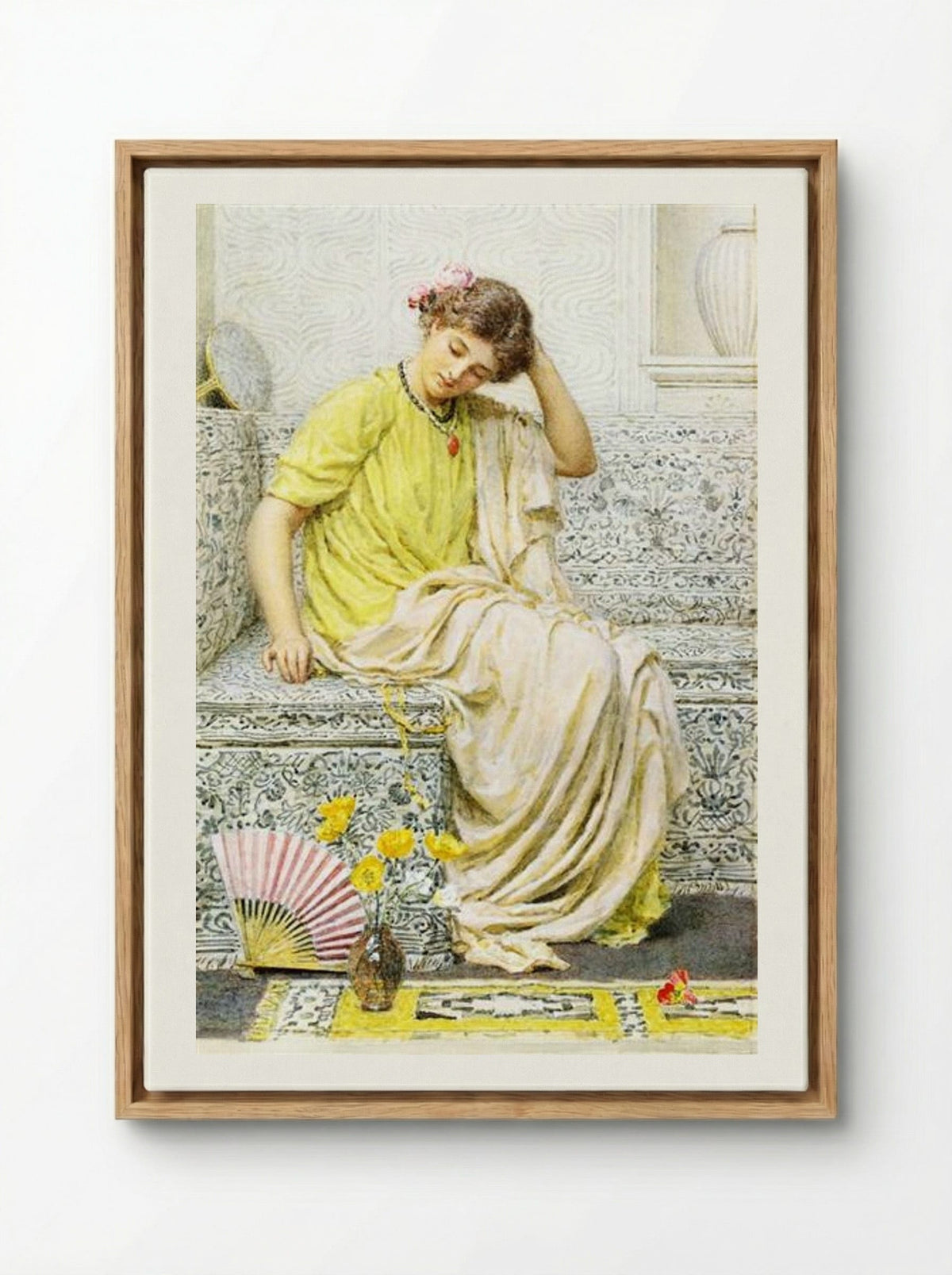 Hairpins - Albert Joseph Moore - Framed Canvas Wood
