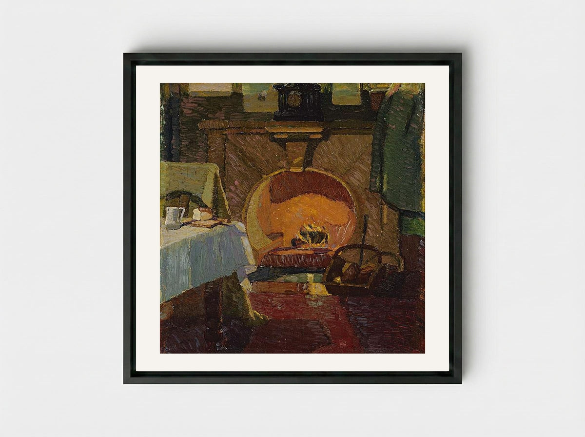 Firelight - Grace Cossington Smith - Framed Canvas Black