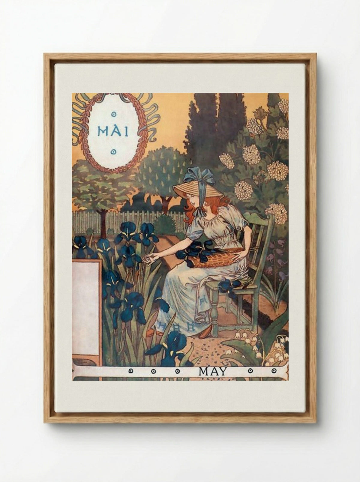 La Belle Jardinière - May - Eugène Grasset - Framed Canvas Wood
