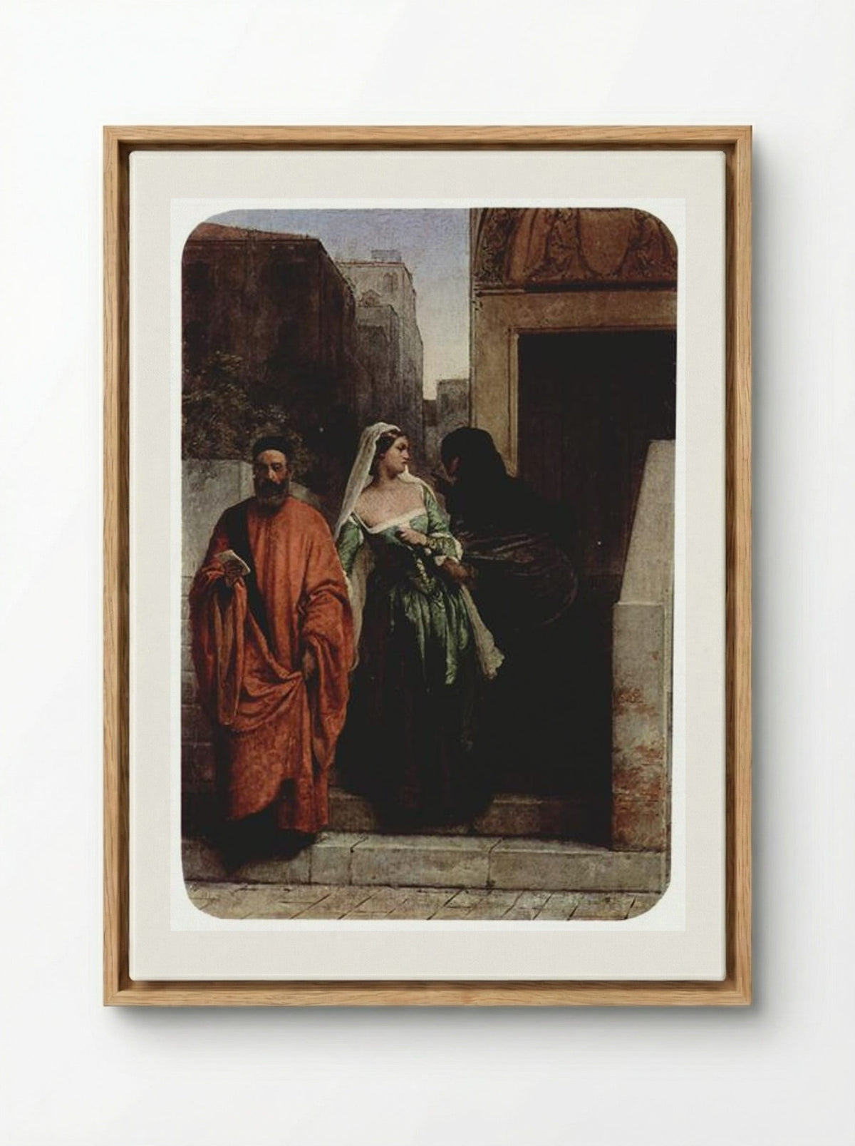 Venetian Women - Francesco Hayez - Framed Canvas Wood