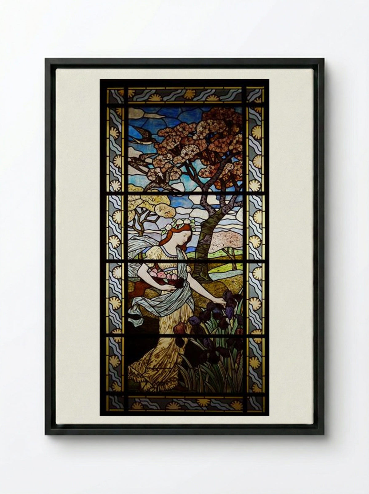 Spring - Eugène Grasset - Framed Canvas Black
