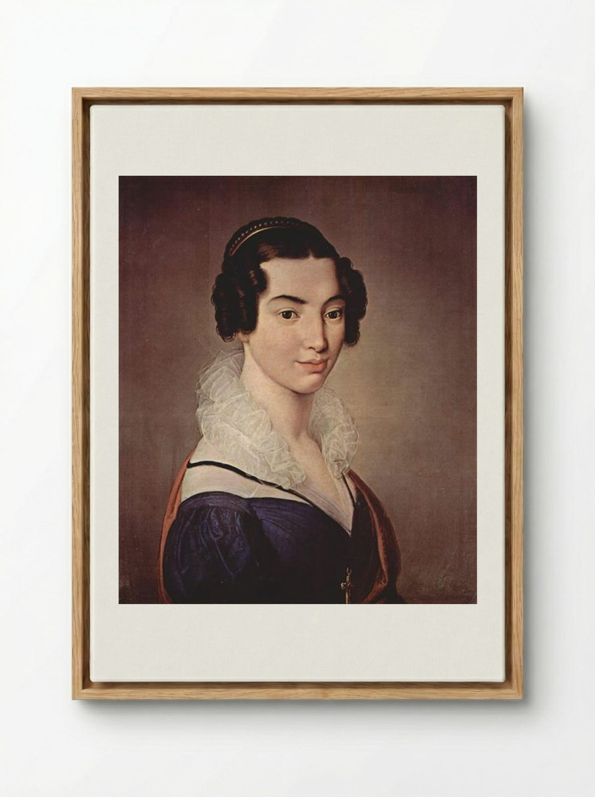 Portrait of Antoniet Vitali Sola - Francesco Hayez - Framed Canvas Wood
