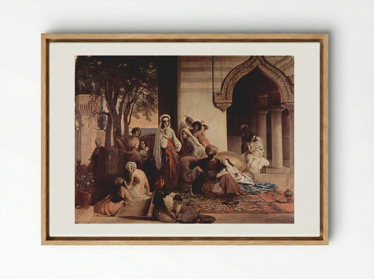 The New Favourite (Harem Scene) - Francesco Hayez - Framed Canvas Wood