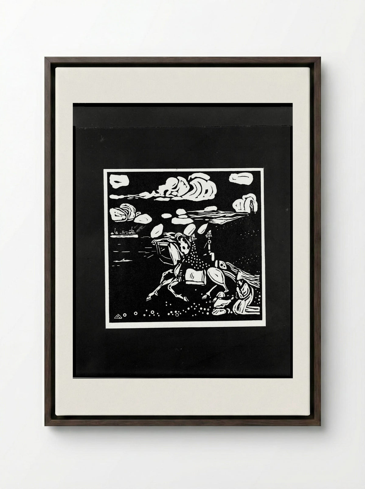 Clouds, from the portfolio Xylographies - Wassily Kandinsky - Framed Canvas Dark Wood