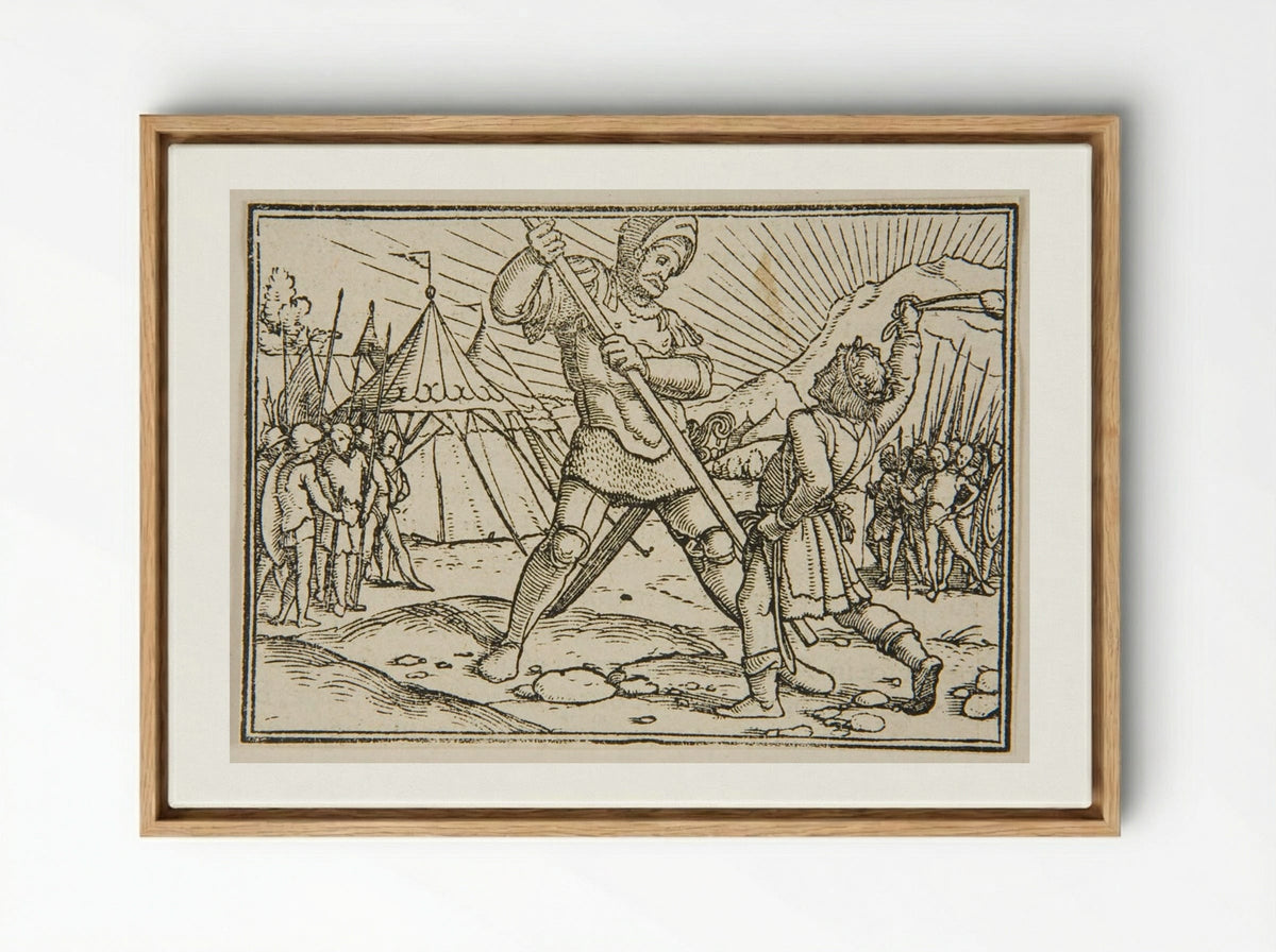 David Kills Goliath - Hans Holbein the Younger - Framed Canvas Wood