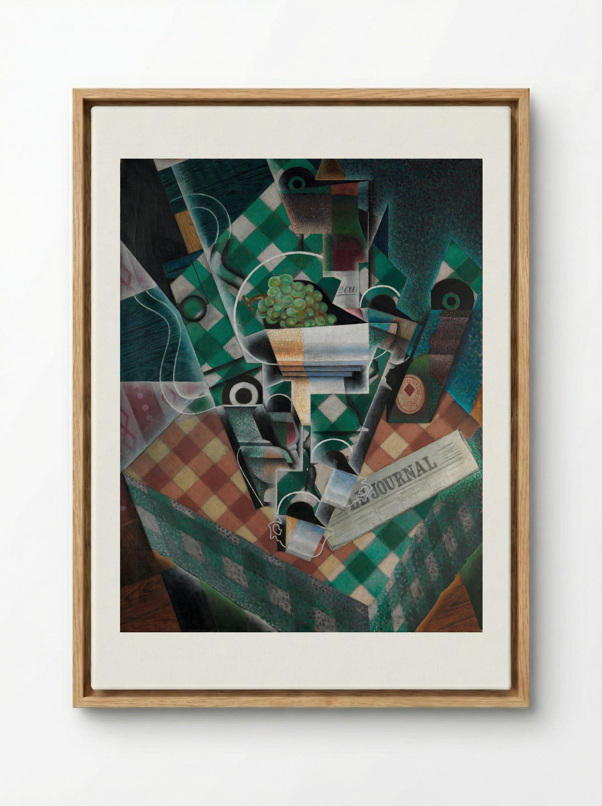 Still Life with Checked Tablecloth - Juan Gris - Framed Canvas Wood