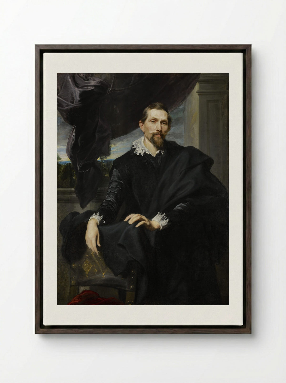 Frans Snyders - Anthony van Dyck - Framed Canvas Dark Wood