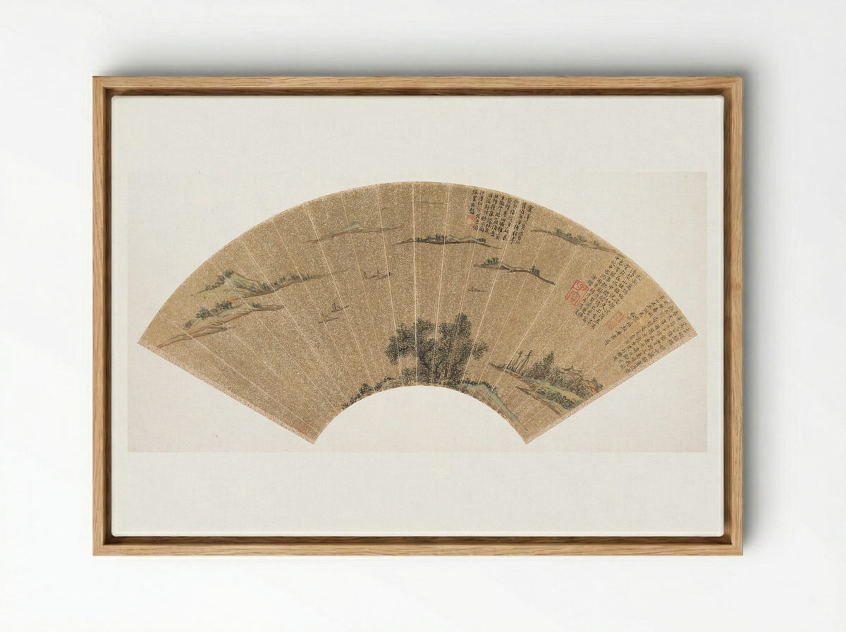 View of Lake Tai - Wen Zhengming - Framed Canvas Wood