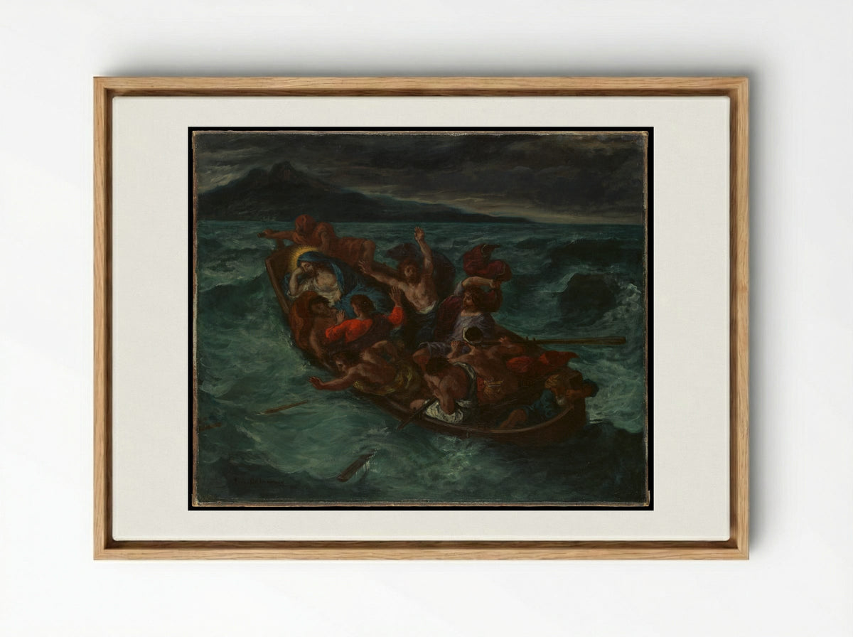Christ Asleep during the Tempest - Eugène Delacroix - Framed Canvas Wood