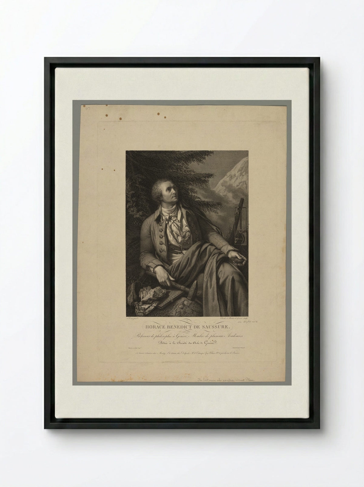 Horace Bénédict de Saussure - Charles Simon Pradier - Framed Canvas Black