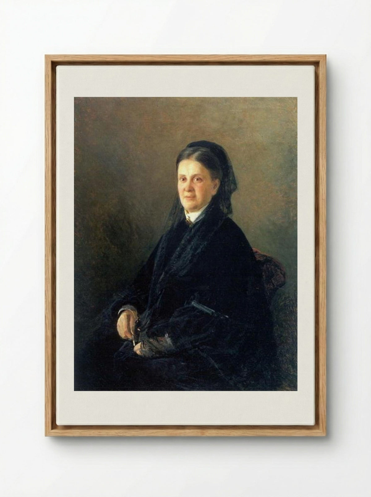 Portrait of Anna Olsufyeva - Nikolai Ge - Framed Canvas Wood