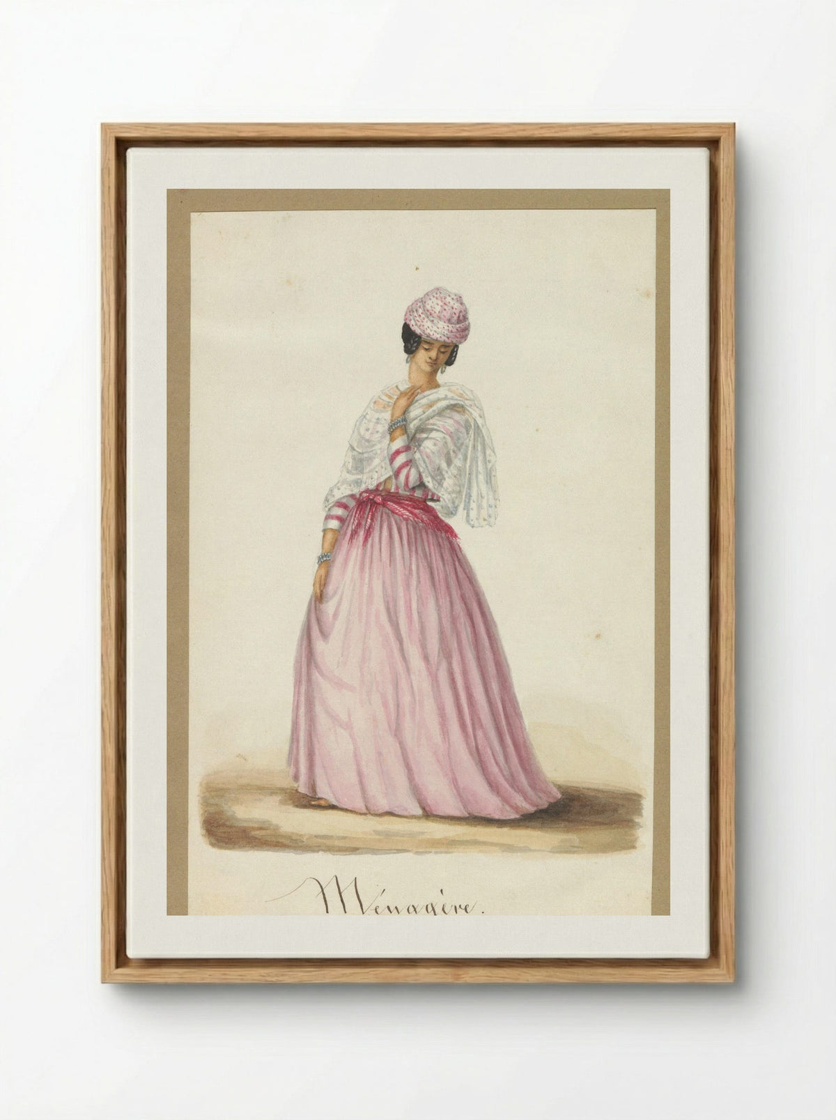 Jonge vrouw in koto misi - Jacob Marius Adriaan Martini van Geffen - Framed Canvas Wood