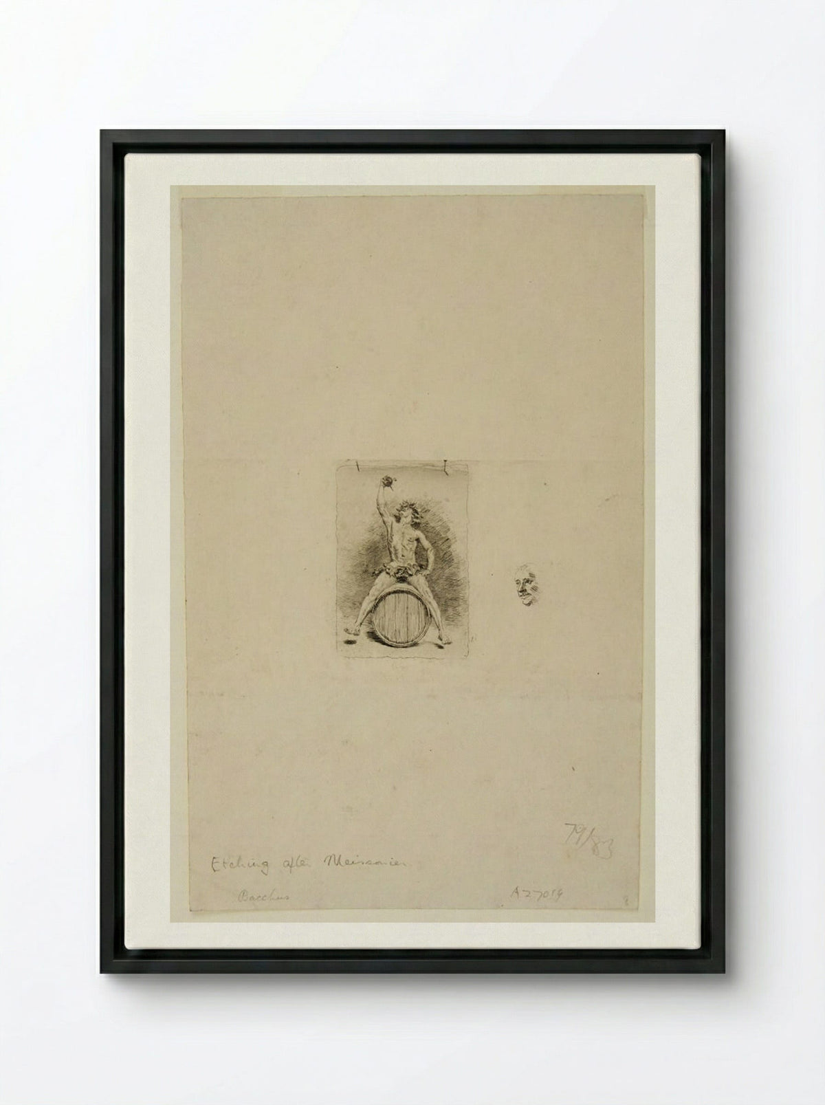 Bacchus - Jean-Louis-Ernest Meissonier - Framed Canvas Black