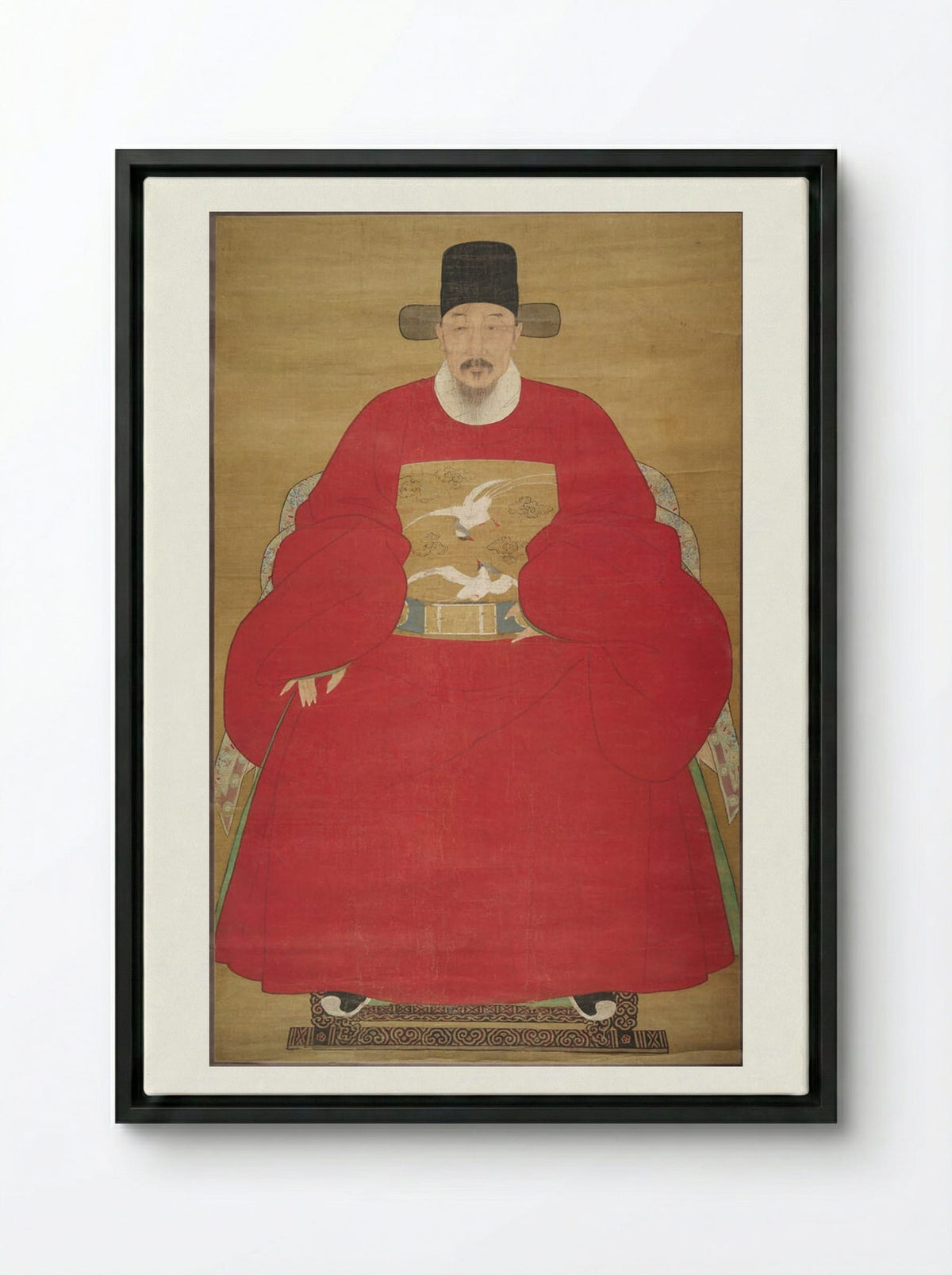Portrait of a Seated Civil Official - Unknown Artist - Framed Canvas Black
