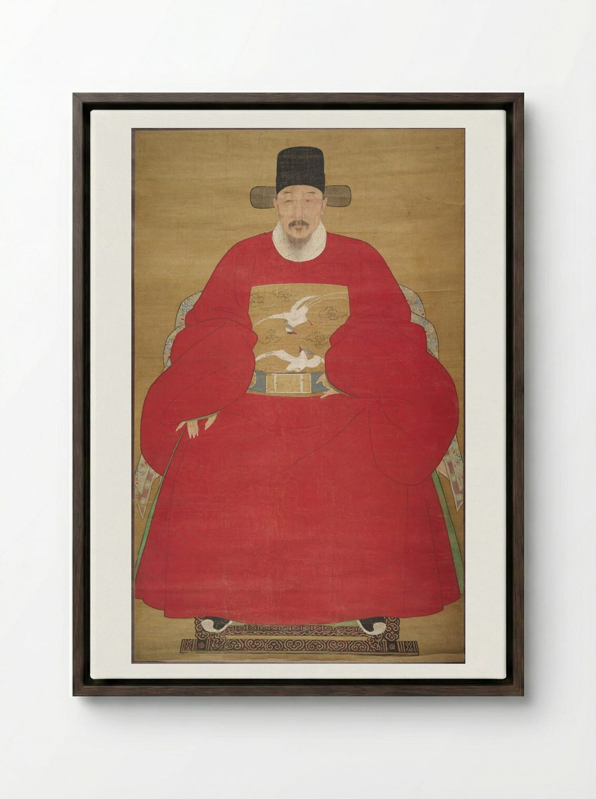 Portrait of a Seated Civil Official - Unknown Artist - Framed Canvas Dark Wood