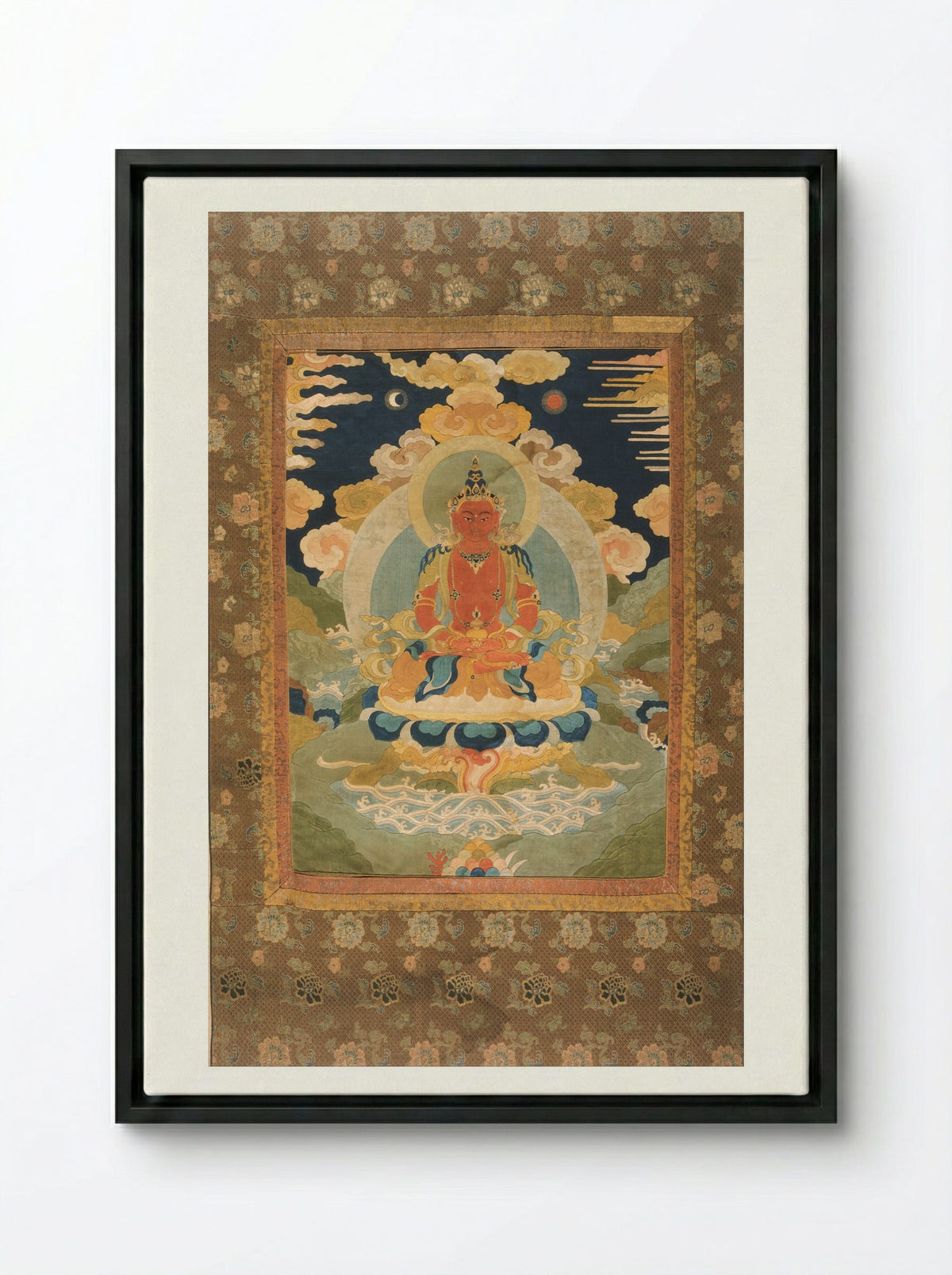 Bodhisattva from Mogao Cave 329 - Unknown Artist - Framed Canvas Black