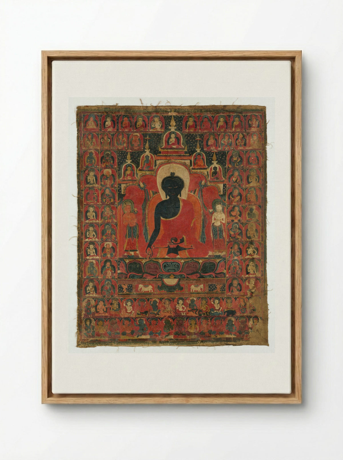 Seated Medicine Buddha (Bhaishajyaguru) - Fine Art Print - Framed Canvas Wood