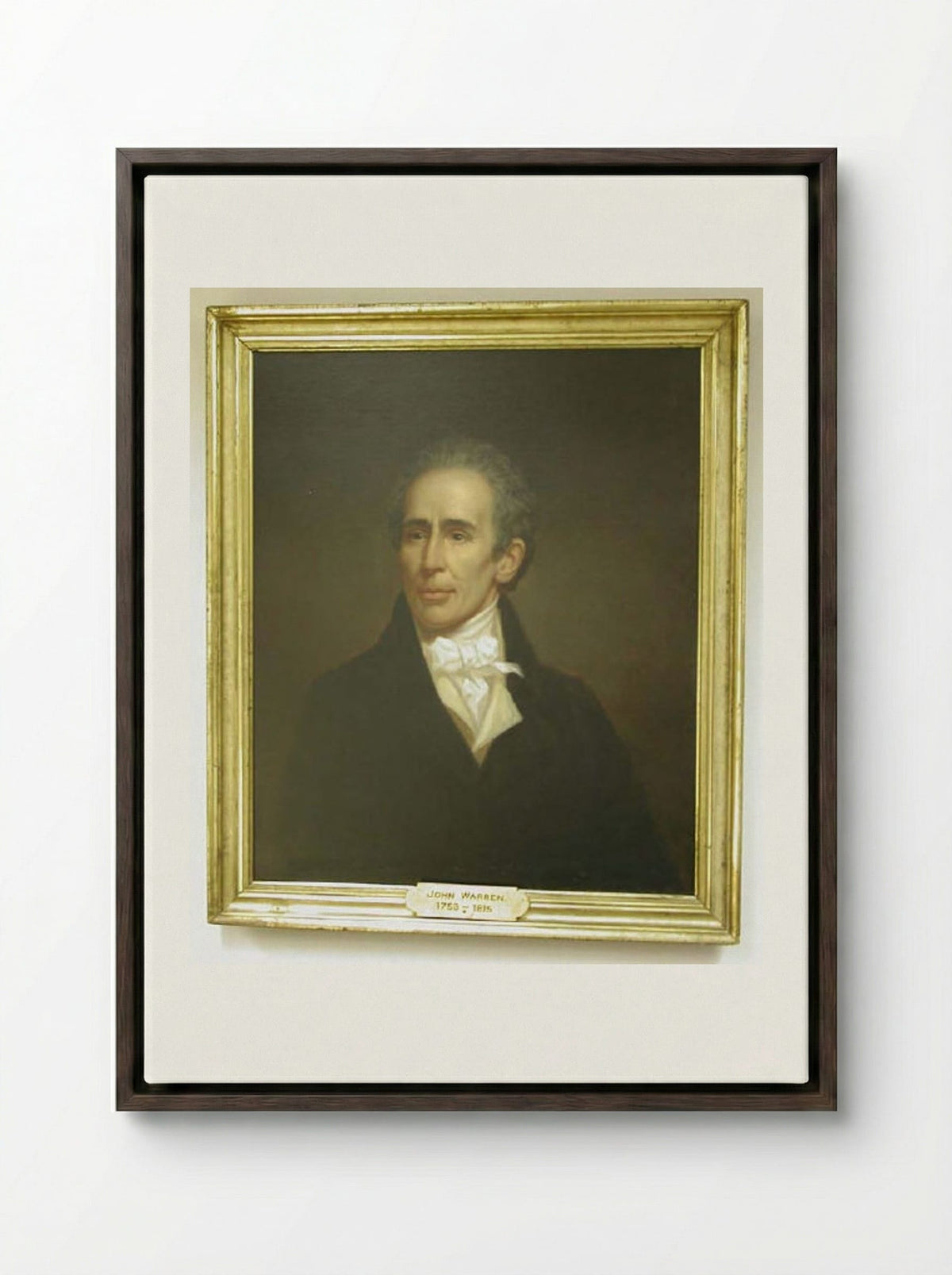 John Warren (1753-1815), after Rembrandt Peale - Fine Art Print - Framed Canvas Dark Wood