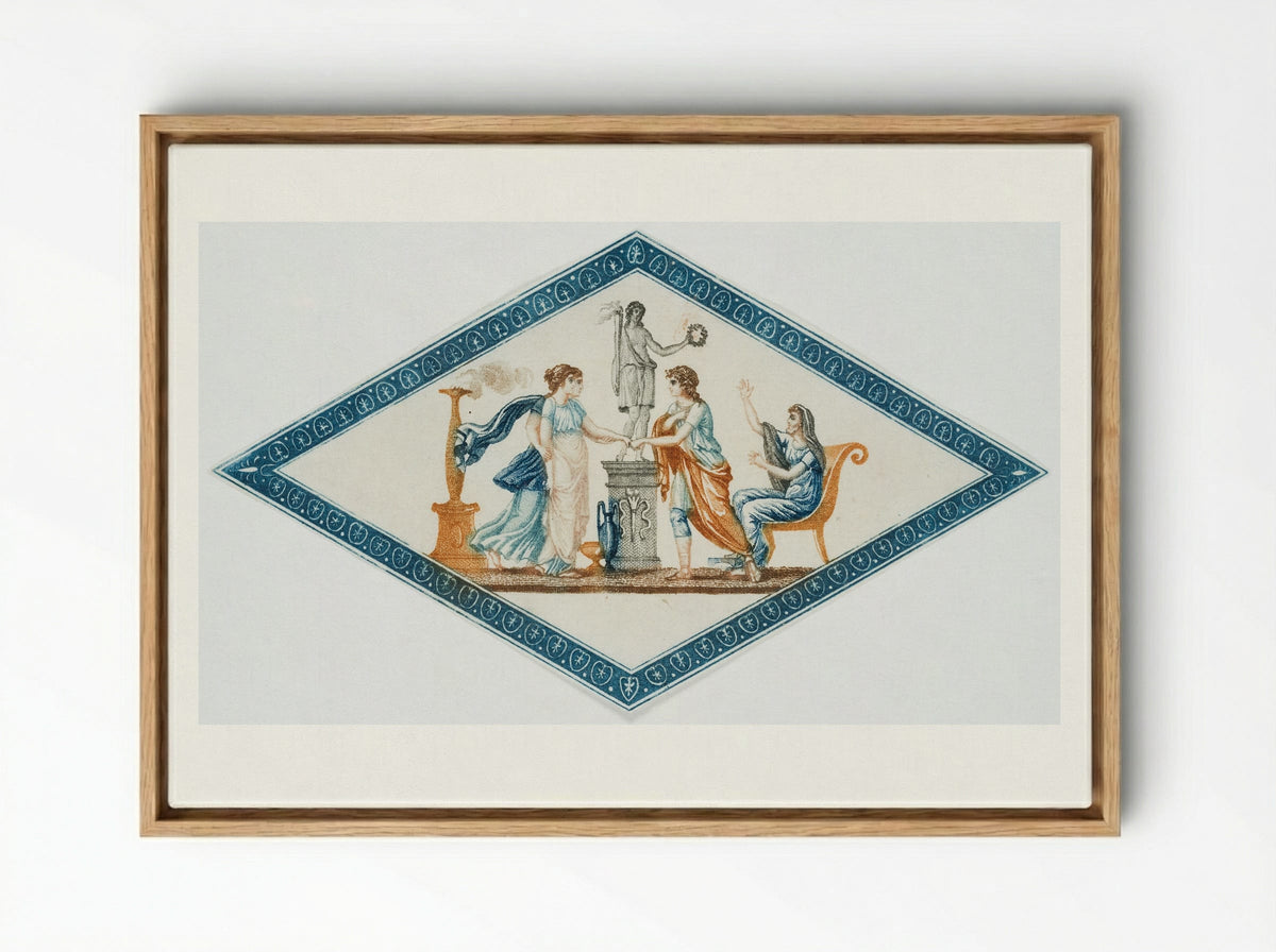 Untitled (Classical Allegory in Diamond Frame) - Fine Art Print - Framed Canvas Wood