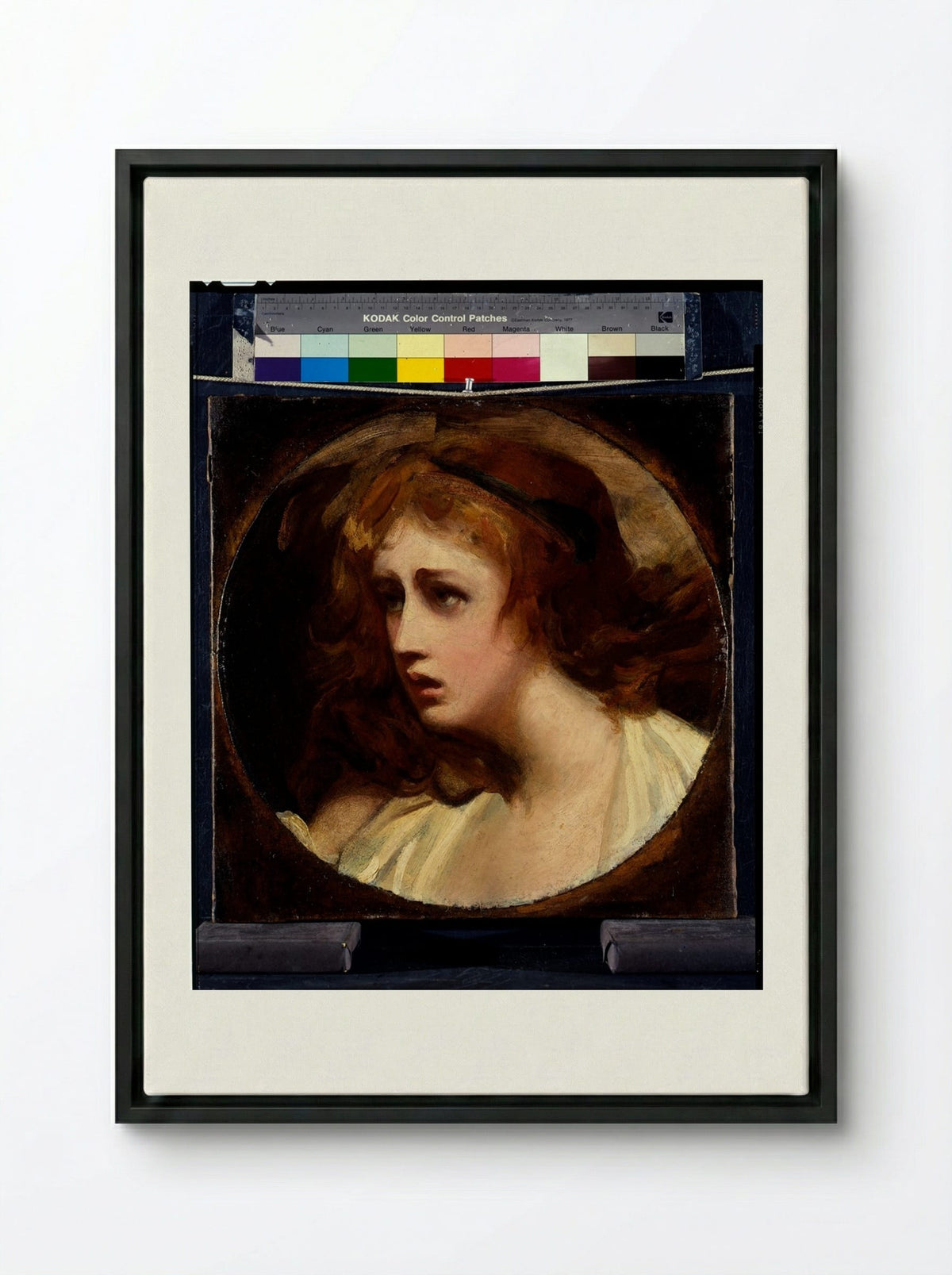 Lady Hamilton as Tragedy - George Romney - Framed Canvas Black