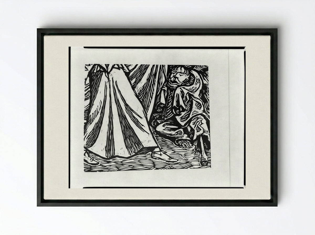 Dance of Death I, Fragment 2 - Ernst Barlach - Framed Canvas Black