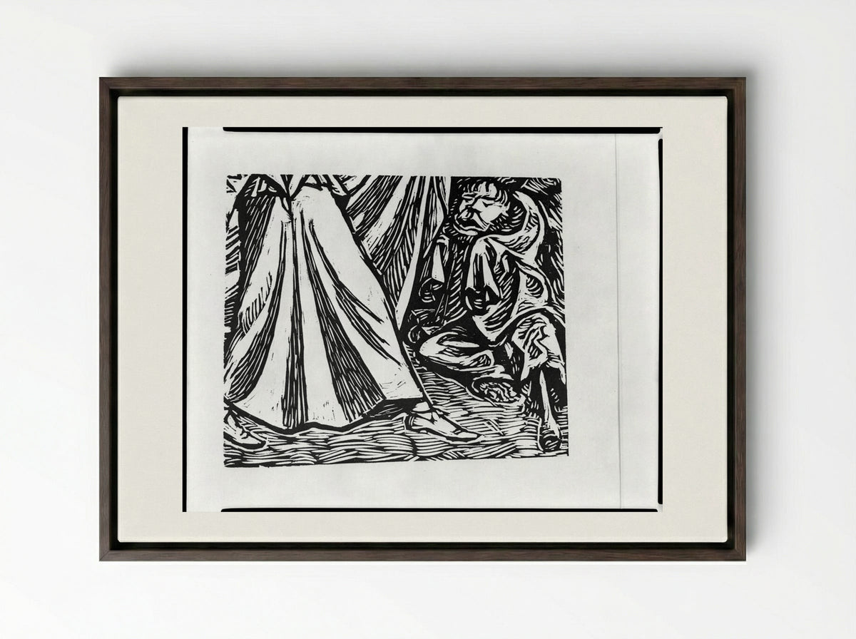 Dance of Death I, Fragment 2 - Ernst Barlach - Framed Canvas Dark Wood