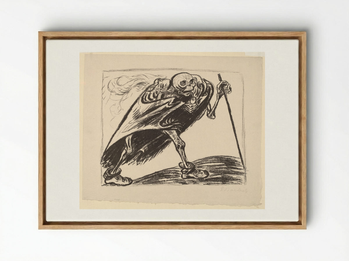 Wandering Death - Ernst Barlach - Framed Canvas Wood