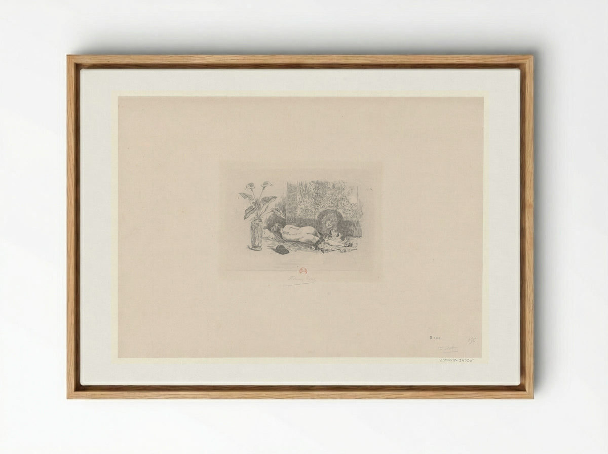 La Sieste - Félicien Rops - Framed Canvas Wood
