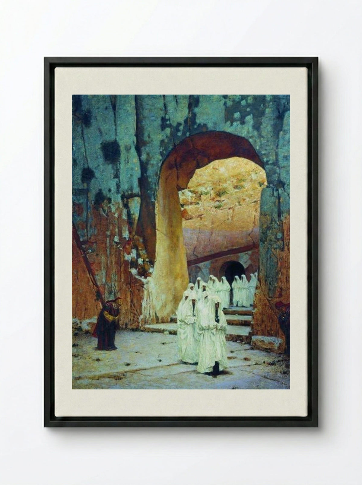 In Jerusalem. Royal Tombs - Vasily Vereshchagin - Framed Canvas Black