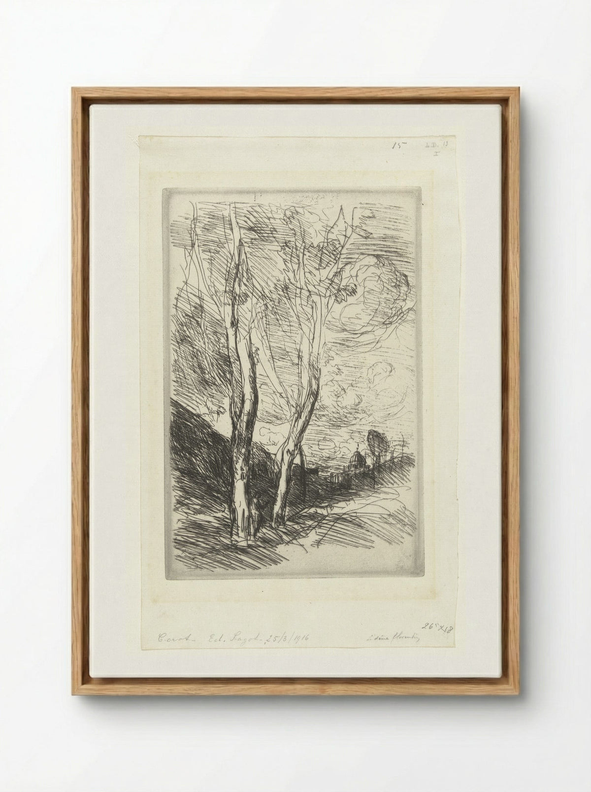 Souvenir d'Italie (The Florentine Dome) - Jean-Baptiste-Camille Corot - Framed Canvas Wood