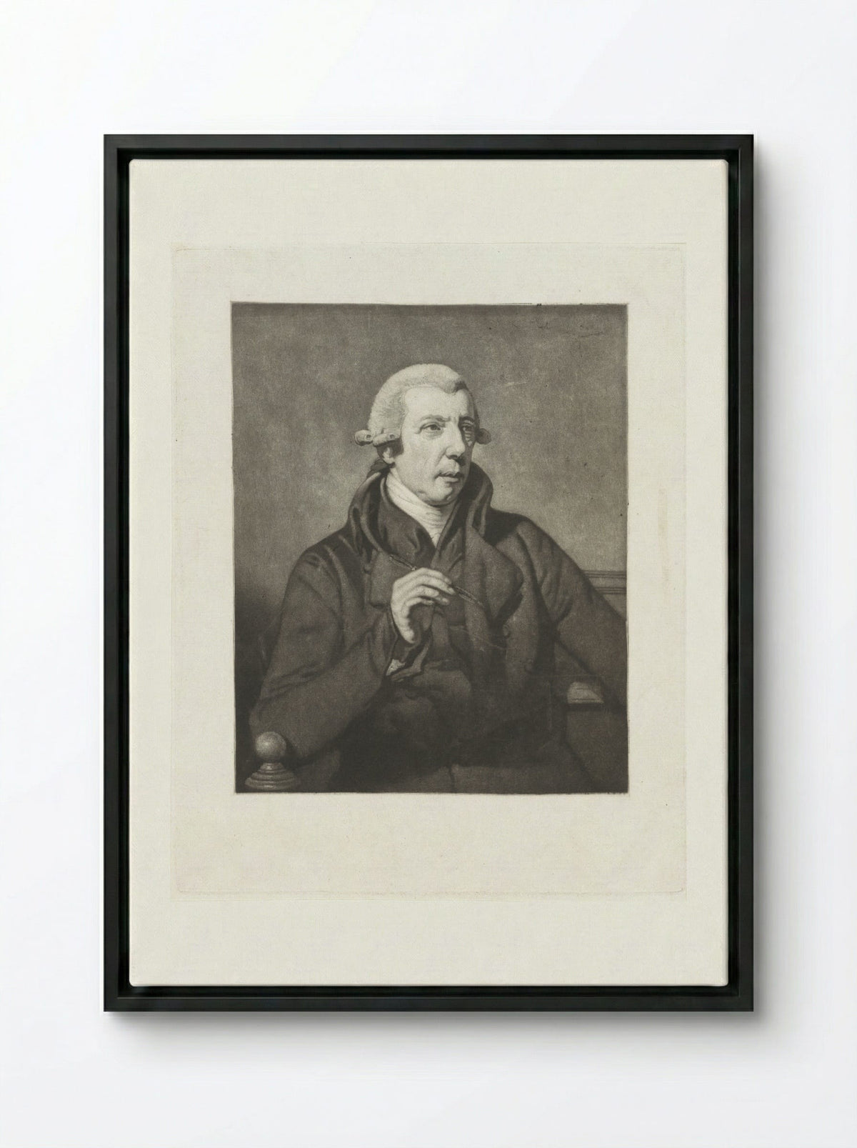 Portrait of a Gentleman - Reinier Vinkeles - Framed Canvas Black