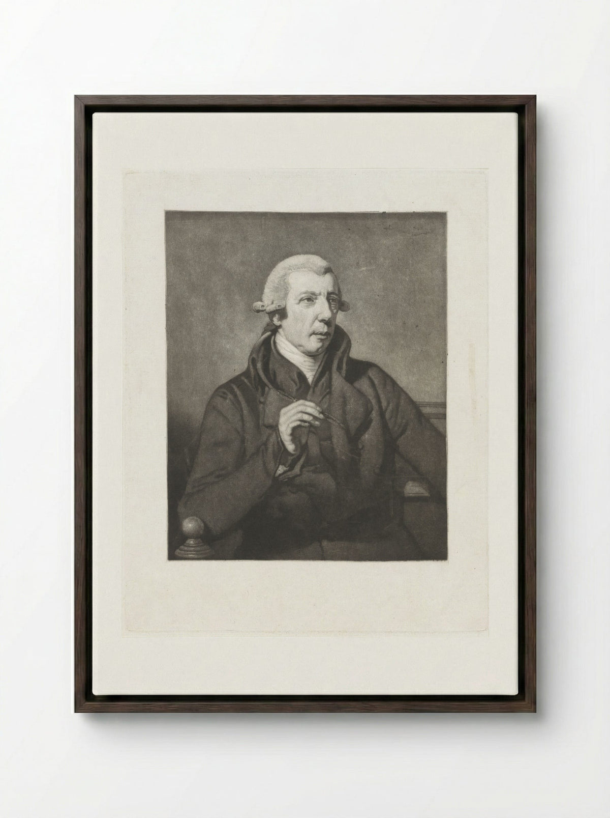 Portrait of a Gentleman - Reinier Vinkeles - Framed Canvas Dark Wood