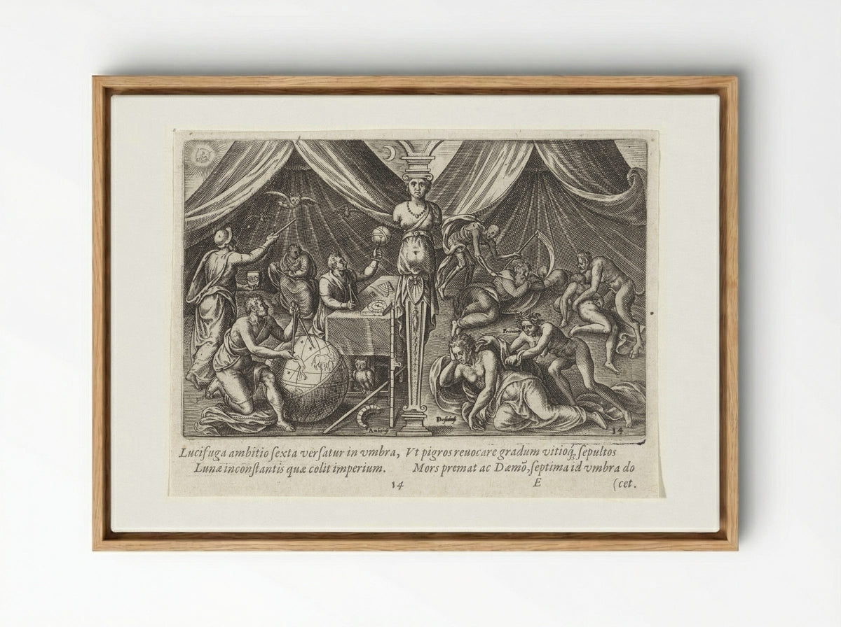 Allegory of Ambition and Sloth - Philips Galle - Framed Canvas Wood