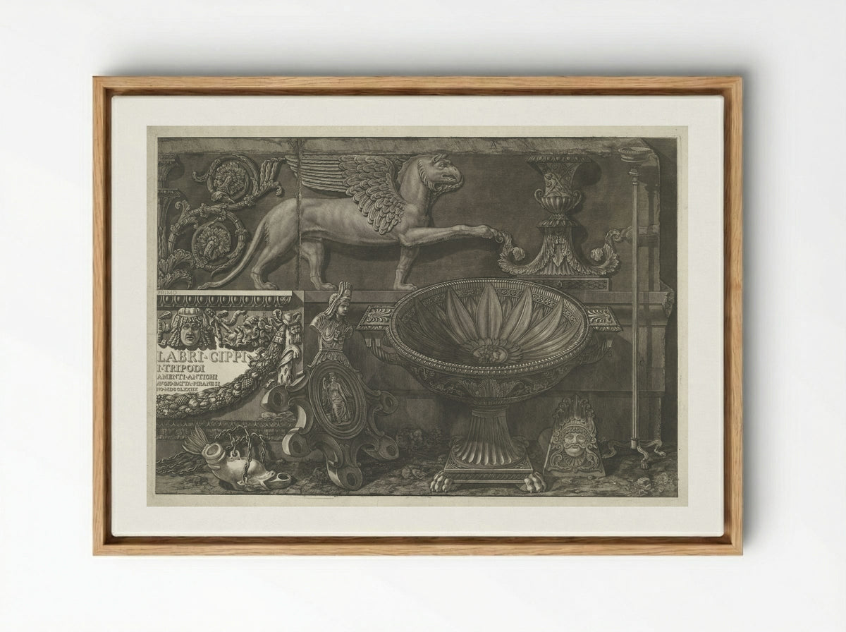 Frontispiece for Vasi, Candelabri, Cippi - Giovanni Battista Piranesi - Framed Canvas Wood