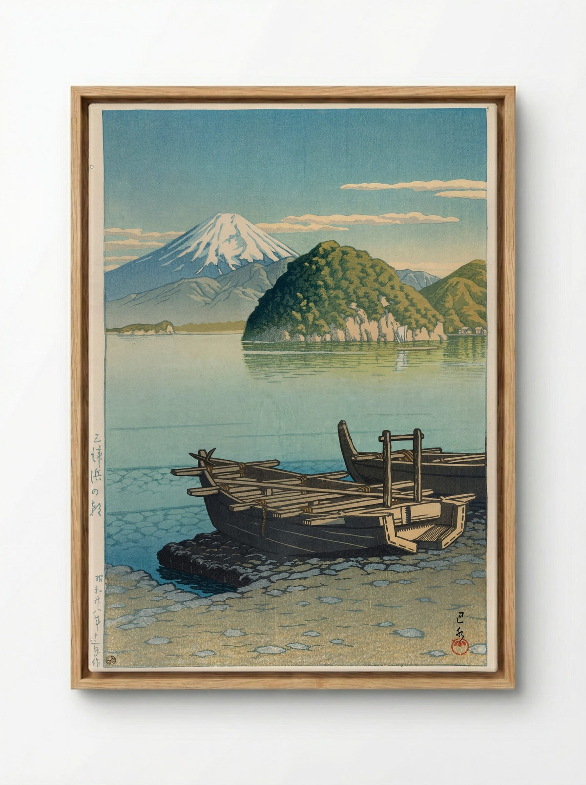 Morning at Mito Beach - Hasui Kawase - Framed Canvas Wood