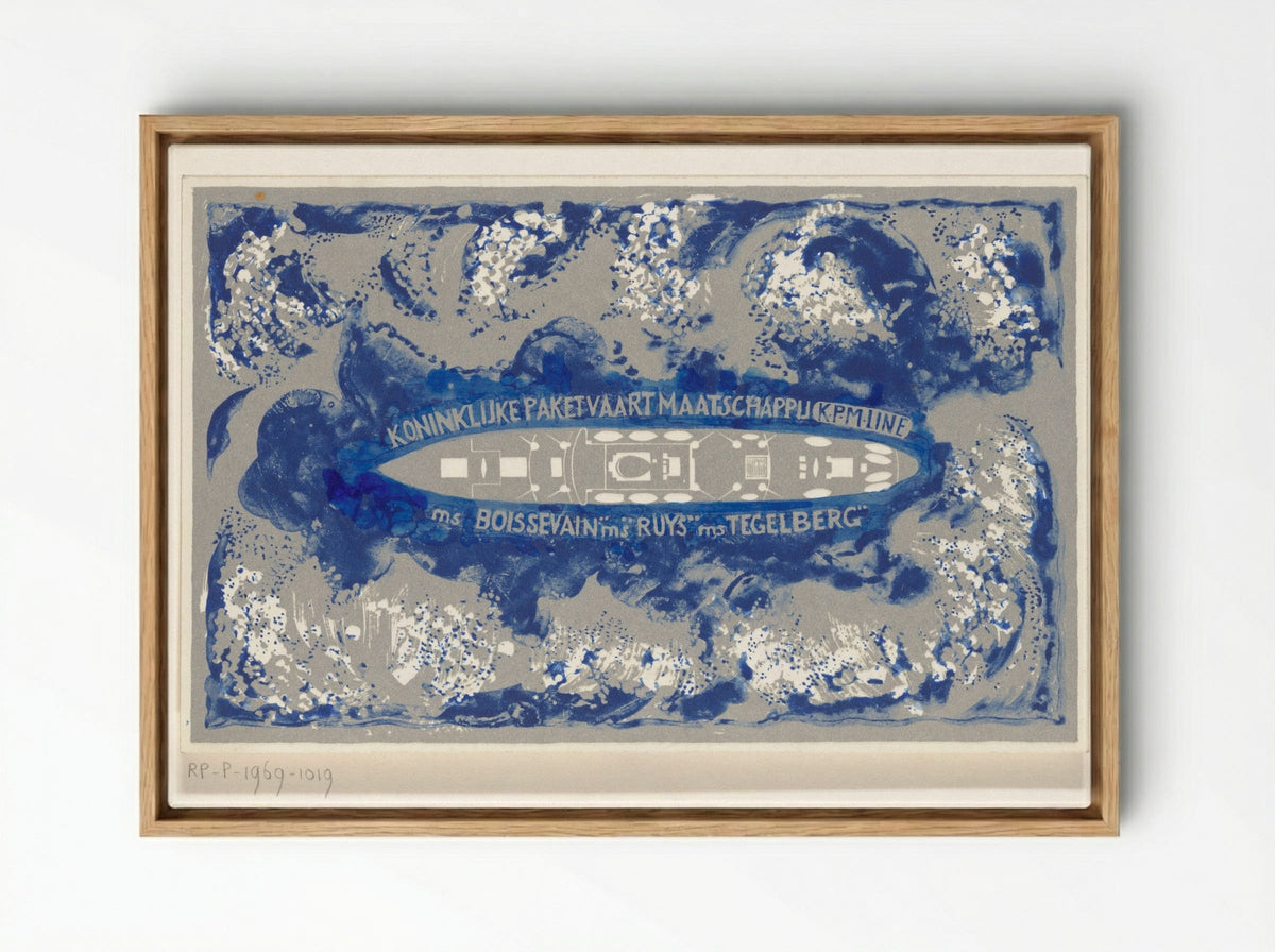 Schip van de Koninklijke Paketvaart-Maatschappij - Carel Adolph Lion Cachet - Framed Canvas Wood