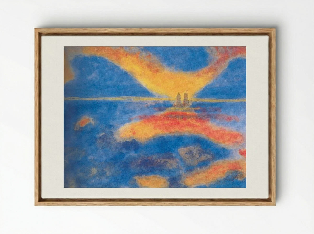 Sunrise at the Sea - Emil Nolde - Framed Canvas Wood