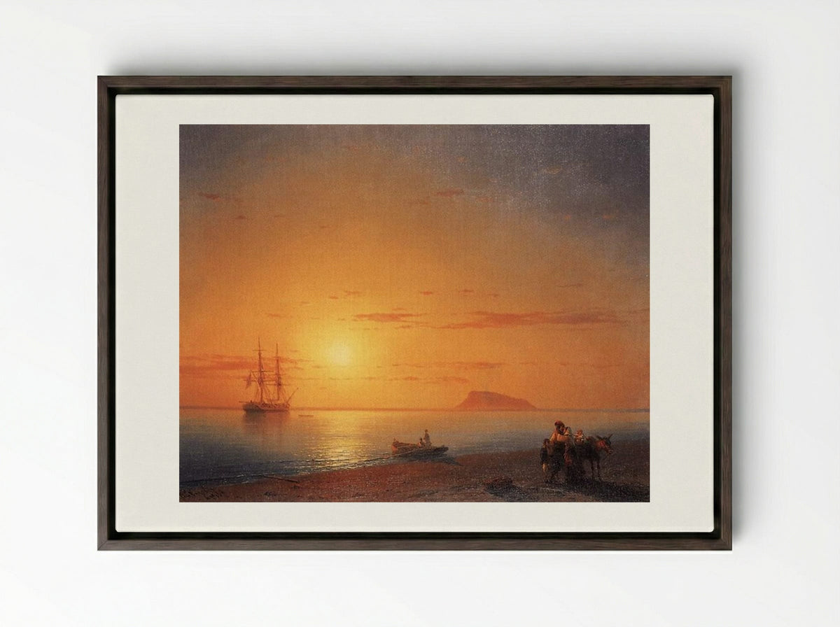 Sea Coast. Farewell - Ivan Aivazovsky - Framed Canvas Dark Wood