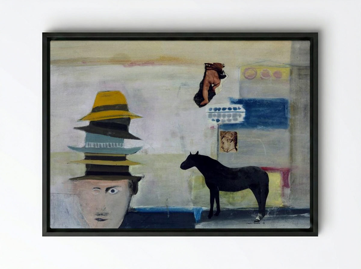 Winter Criminal Term - Conroy Maddox - Framed Canvas Black