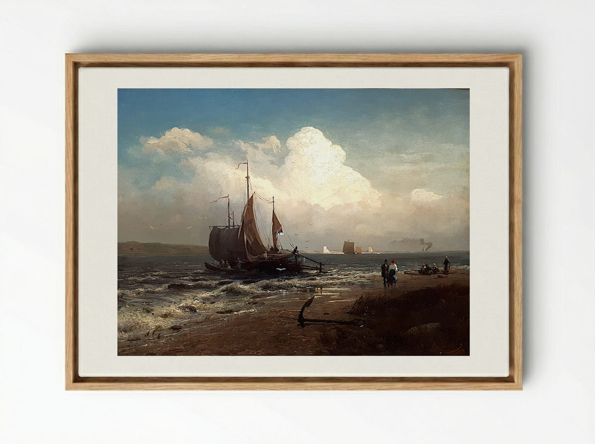 On the River. Windy Day - Fyodor Vasilyev - Framed Canvas Wood