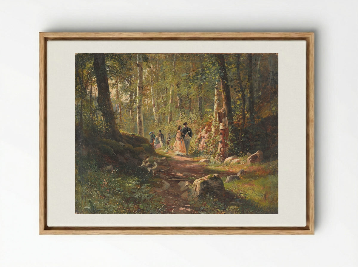 A Walk in the Forest - Ivan Shishkin - Framed Canvas Wood