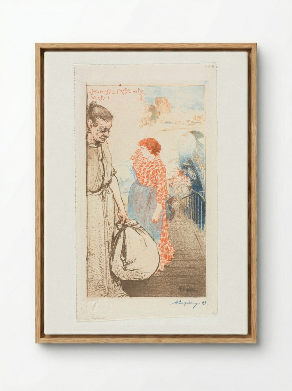 Washerwomen (Les Laveuses) - Auguste Louis Lepère - Framed Canvas Wood
