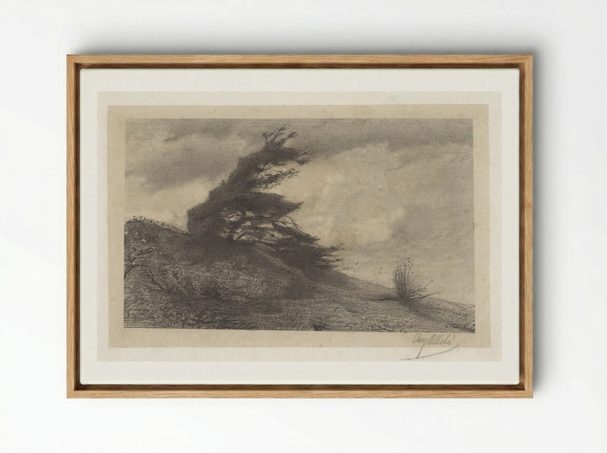 Landschap bij stormachtig weer - August Allebé - Framed Canvas Wood