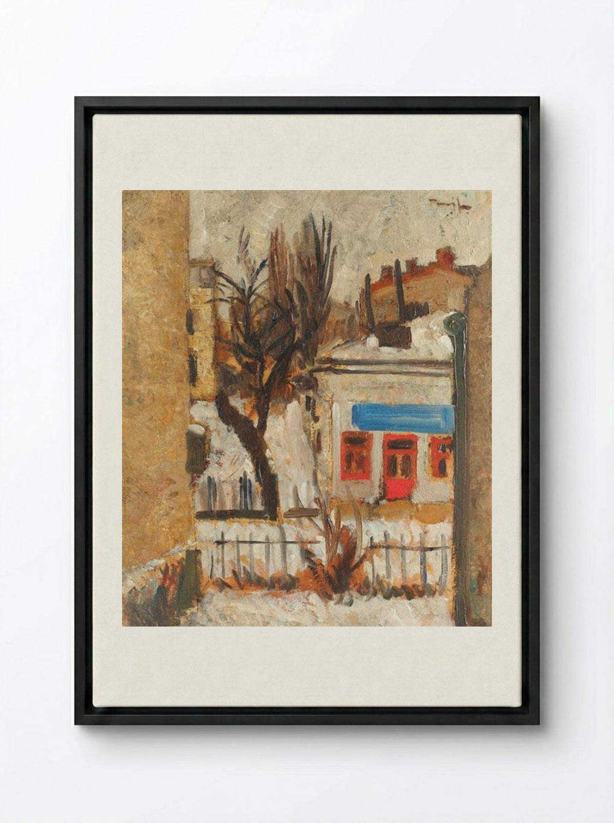 Winter Landscape - Nicolae Tonitza - Framed Canvas Black