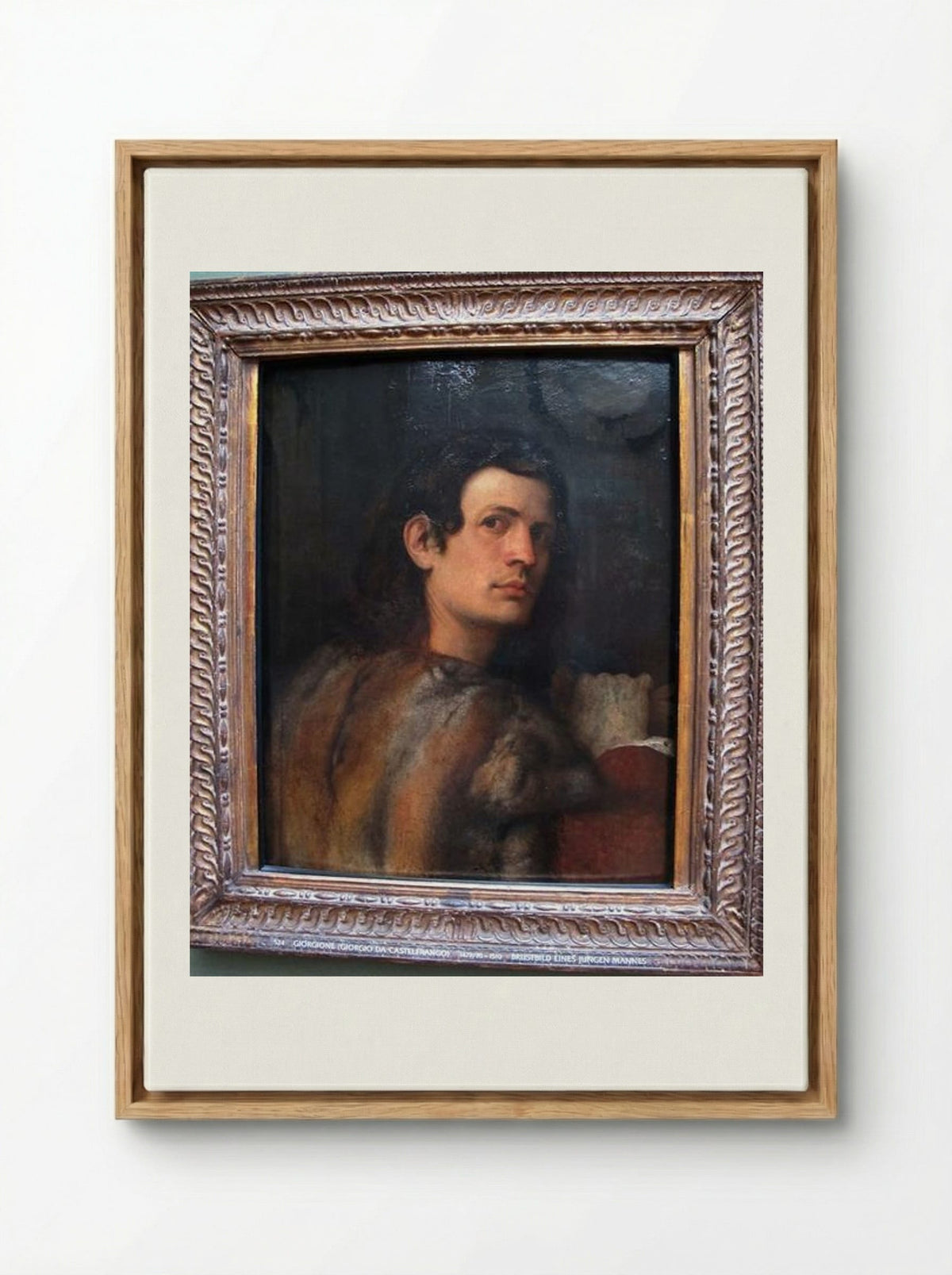 Portrait of a Young Man - Giorgione - Framed Canvas Wood