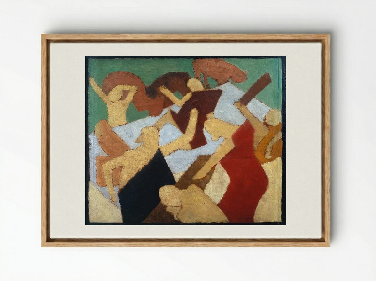 Bathing Scene - David Bomberg - Framed Canvas Wood