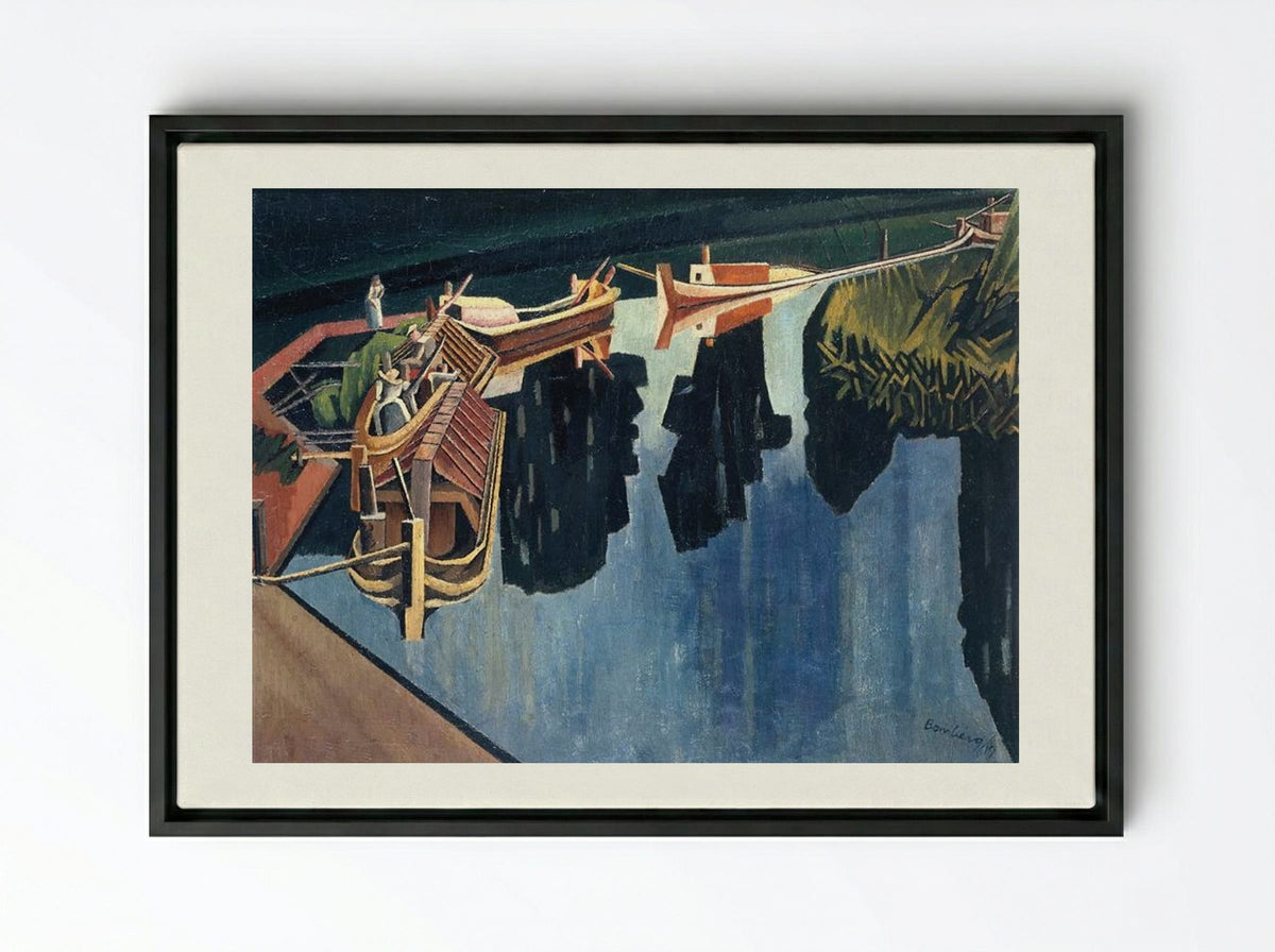 Barges - David Bomberg - Framed Canvas Black
